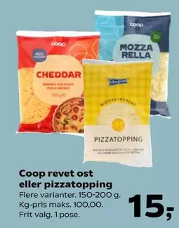 Revet Ost Eller Pizzatopping