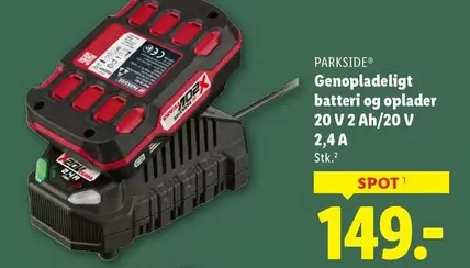 Genopladeligt batteri og oplader