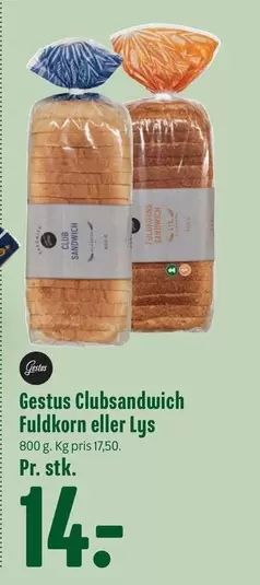 Clubsandwich Fuldkorn eller Lys