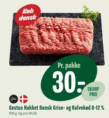 Hakket Dansk Grise- og Kalvekød 8-12%