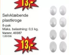 Selvklæbende plastkroge