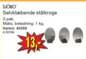 Selvklæbende stålkroge