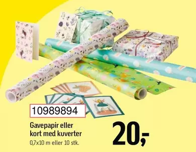 Kort - Gavepapir eller kort med kuverter