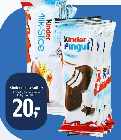Kinder - mælkesnitter