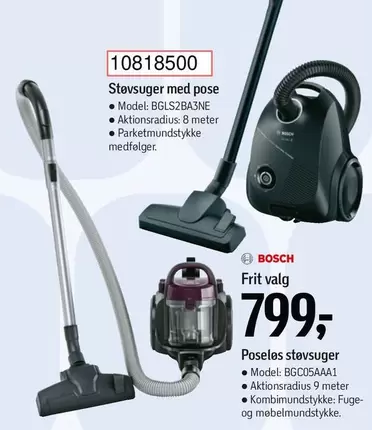 Bosch - Støvsuger med pose, Poseles støvsuger