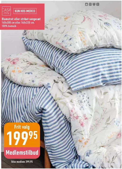 Ramshvit eller striber sengesæt