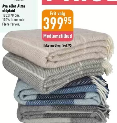 Aya eller Alma uldplaid