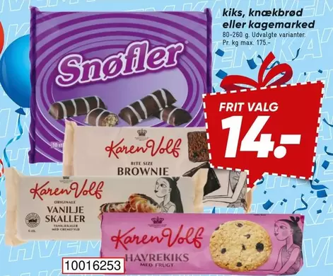 Karen - kiks, knækbrød eller kagemarked