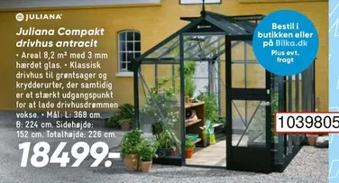 Juliana Compakt drivhus antracit