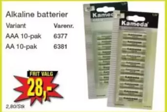 Alkaline batterier
