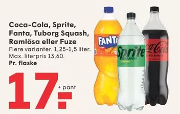 Coca Cola - Coca-Cola, Sprite, Fanta, Tuborg Squash, Ramlösa eller Fuze