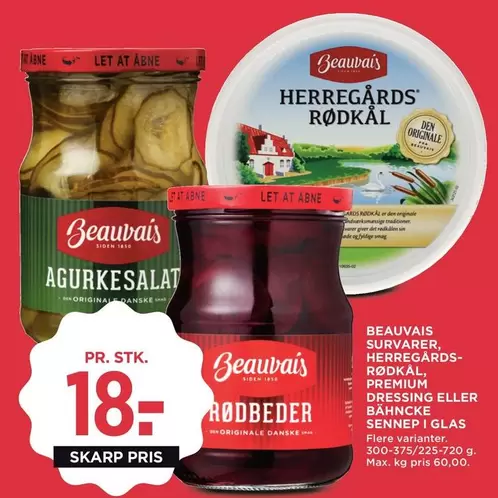 Den - SURVARER, HERREGÅRDS-RØDKAL, PREMIUM DRESSING ELLER BAHNCKE SENNEPI GLAS