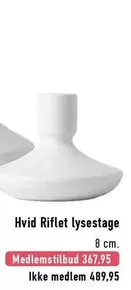 Hvid Riflet lysestage