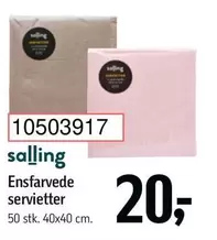 Ensfarvede servietter