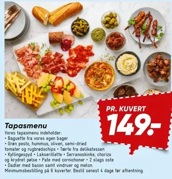 Tapasmenu