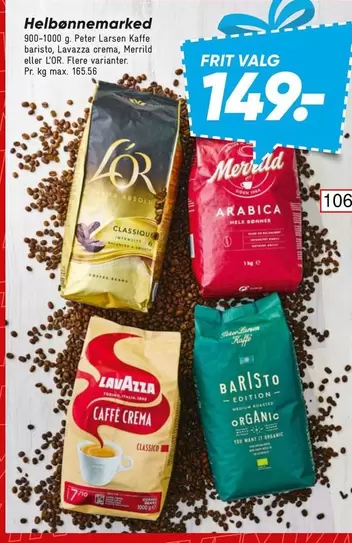 Peter Larsen Kaffe baristo, Lavazza crema, Merrild aller LOR