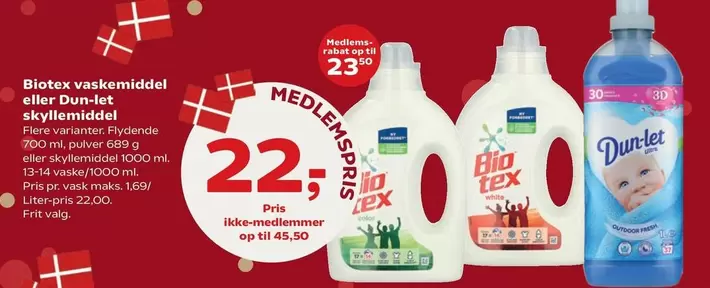 Bio - vaskemiddel eller Dun-let skyllemiddel