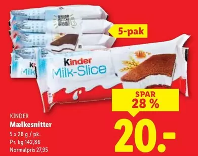Kinder - Mælkesnitter