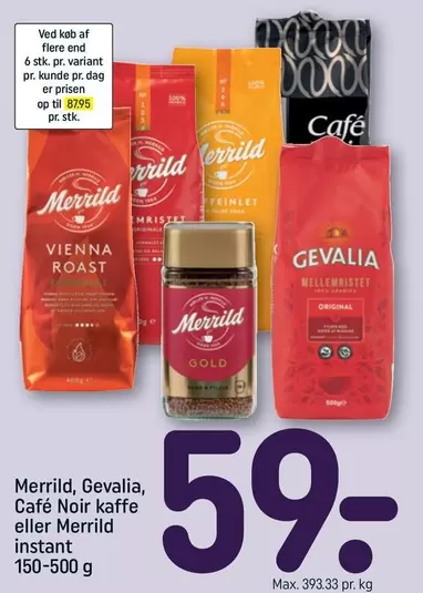 Den - Gevalia, Café Noir kaffe eller Merrild instant