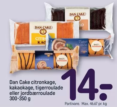 citronkage, kakaokage, tigerroulade eller jordbærroulade