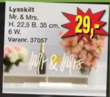 Lysskilt Mr. & Mrs.