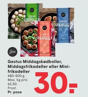 Middagskødboller, Middagsfrikadeller eller Mini-frikadeller