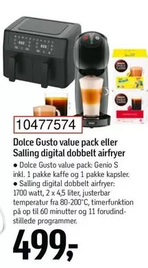 Dolce Gusto value pack eller Salling digital dobbelt airfryer