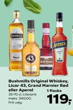 Aperol - Original Whiskey, Licor 43, Grand Marnier Rød eller