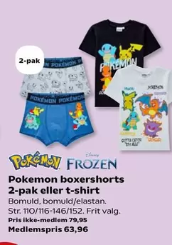 Pokemon - boxershorts 2-pak eller t-shirt