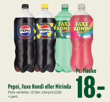 Pepsi - Faxe Kondi eller Mirinda