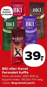 Karat formalet kaffe