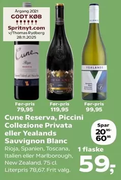 Reserva, Collezione Privata eller Sauvignon Blanc