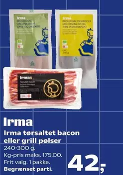 tørsaltet bacon eller grill pølser