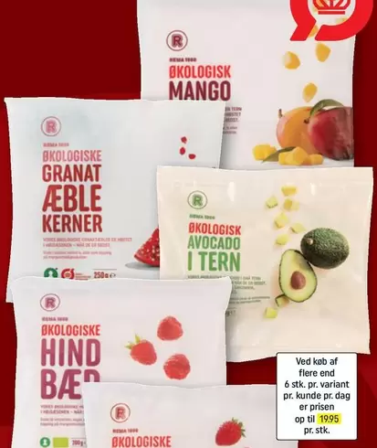 Red - ØKOLOGISK GRANAT ÆBLE KERNER, ØKOLOGISK MANGO, OKOLOGISK AVOCADO I TERN, ØKOLOGISKE HIND BÆR