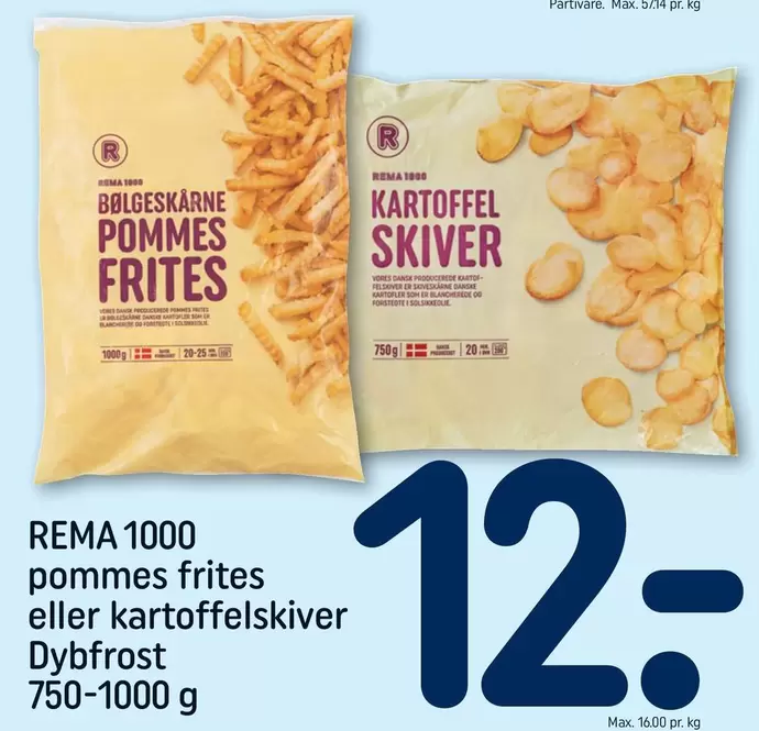 Pommes Frites Eller Kartoffelskiver