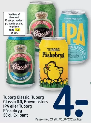 Classic, Classic 0.0, Brewmasters IPA eller Påskebryg