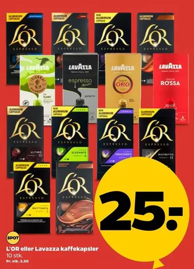 L'OR eller Lavazza kaffekapsler