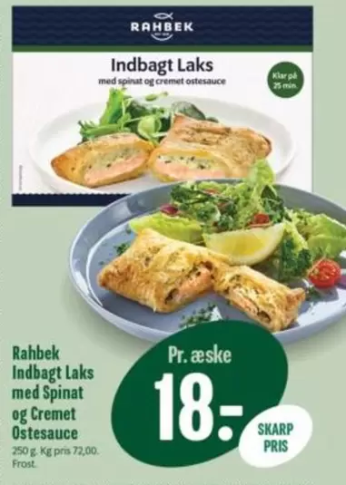 Indbagt Laks med Spinat og Cremet Ostesauce