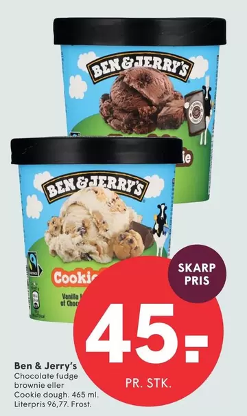 Ben & Jerry's - Chocolate fudge brownie eller Cookie dough