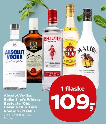 Malibu - Vodka, Whisky, Gin, Rom eller