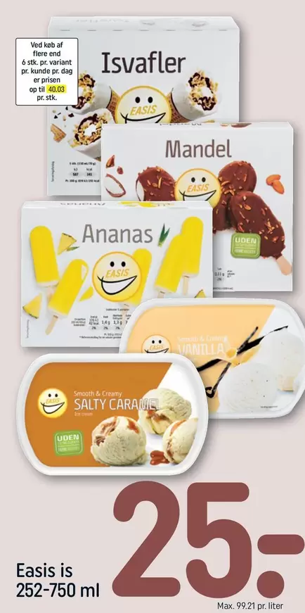 Isvafler, Mandel, Ananas, Salty Caramel