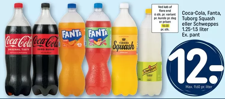 Coca Cola - Fanta, Tuborg Squash eller Schweppes