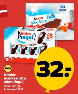 Kinder - mælkesnitte eller Pingui
