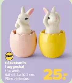 Keramik - Påskekanin i æggeskal