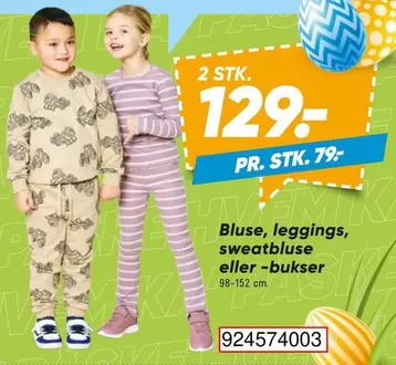 Bluse, leggings, sweatbluse eller-bukser