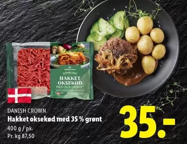 Hakket oksekød med 35% grønt