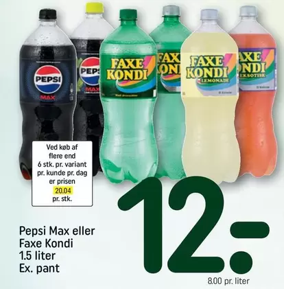 Pepsi -  Max eller Faxe Kondi
