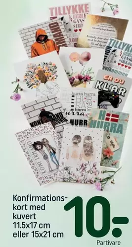 Kort - Konfirmations-kort med kuvert