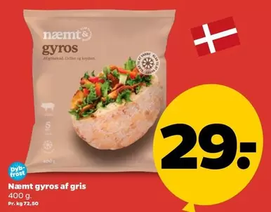 Næmt gyros af gris
