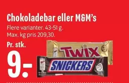 Chokoladebar eller M&M's